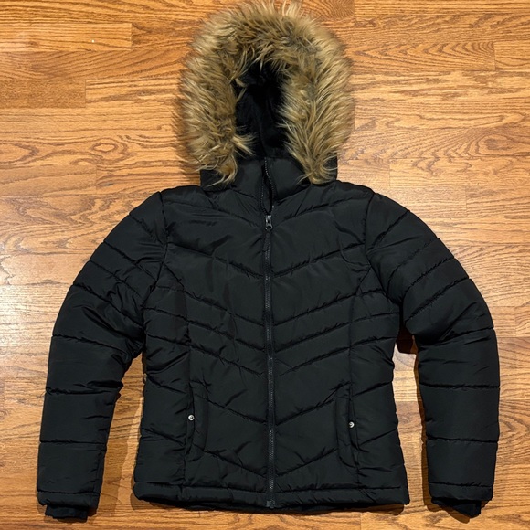SO Other - SO Black Puffer Jacket with Faux Fur Hood